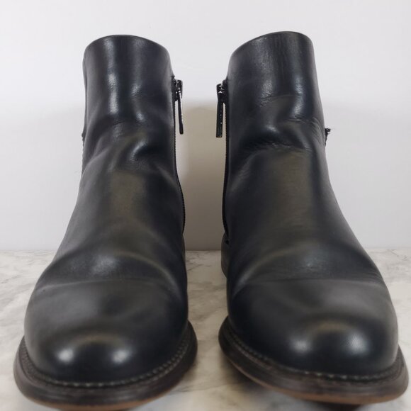 Franco Sarto Black Leather Ankle Booties - Size 6W, Gently Worn - Picture 10 of 11